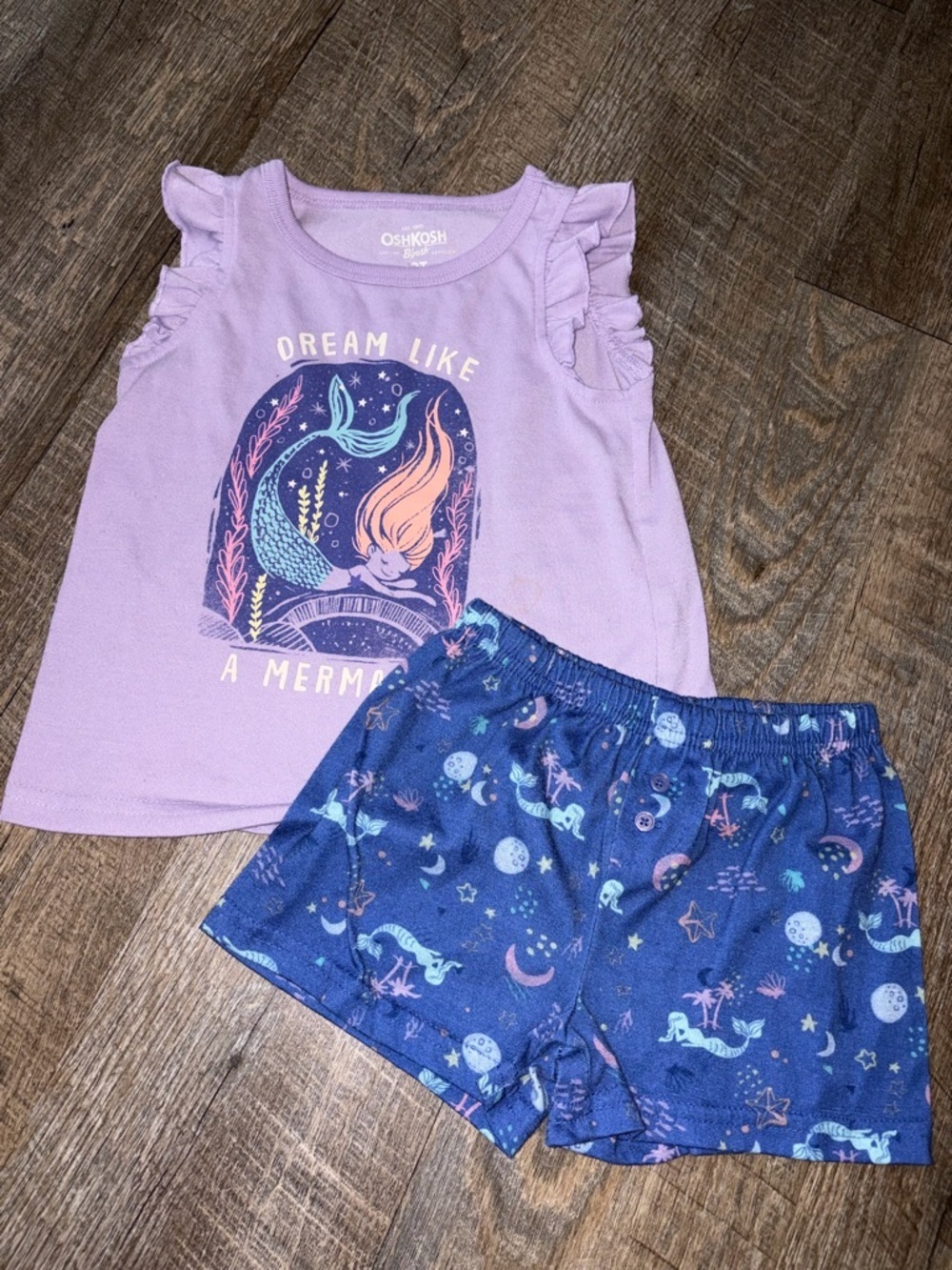 OshKosh B'gosh Girls' Lavender Mermaid Pajama Set 3T